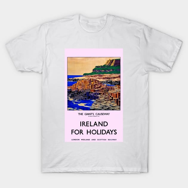 Vintage LMS Giants Causeway Poster T-Shirt by Random Railways